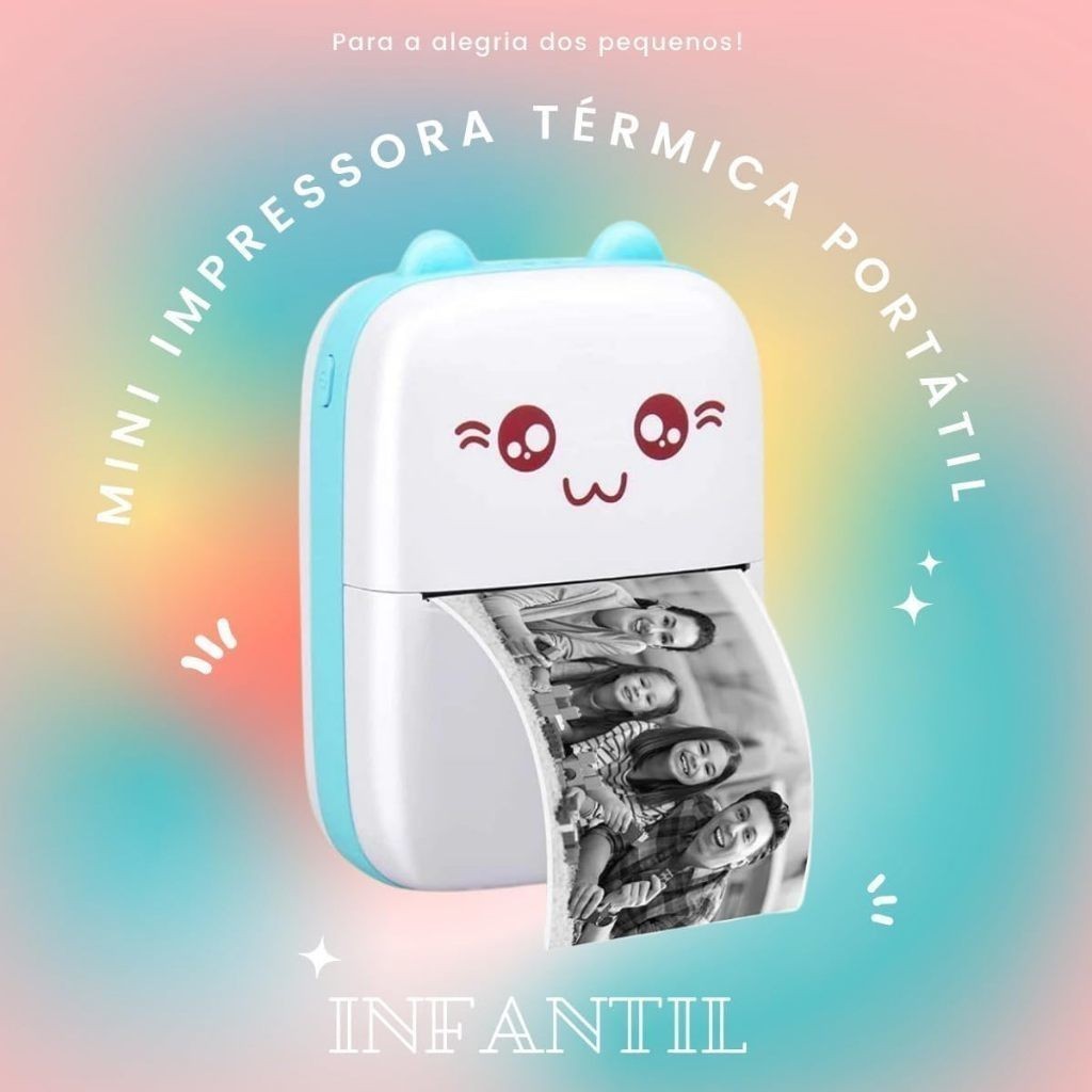 Mini Impressora Térmica De Bolso Portátil Impressão Sem Fio Fotos Notas Bluetooth Para Android iOS em Oferta na Shopee