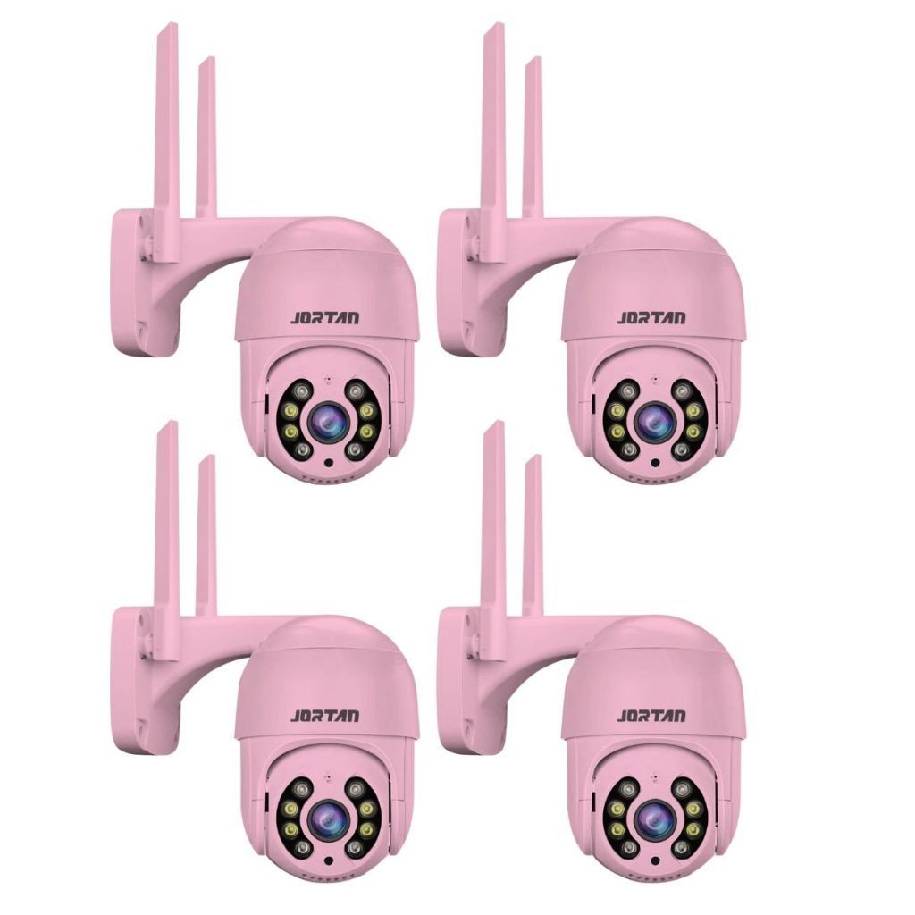 Kit 4 Câmera Segurança Wifi Smart IP Yoosee A8 Áudio Infravermelho Sem Fio Casa  rosa