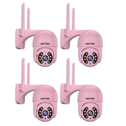 Kit 4 Câmera de Segurança IP A8 Wi-fi Rosa com Áudio Bidirecional Visão Noturna LED Infravermelho - com App YOOSEE