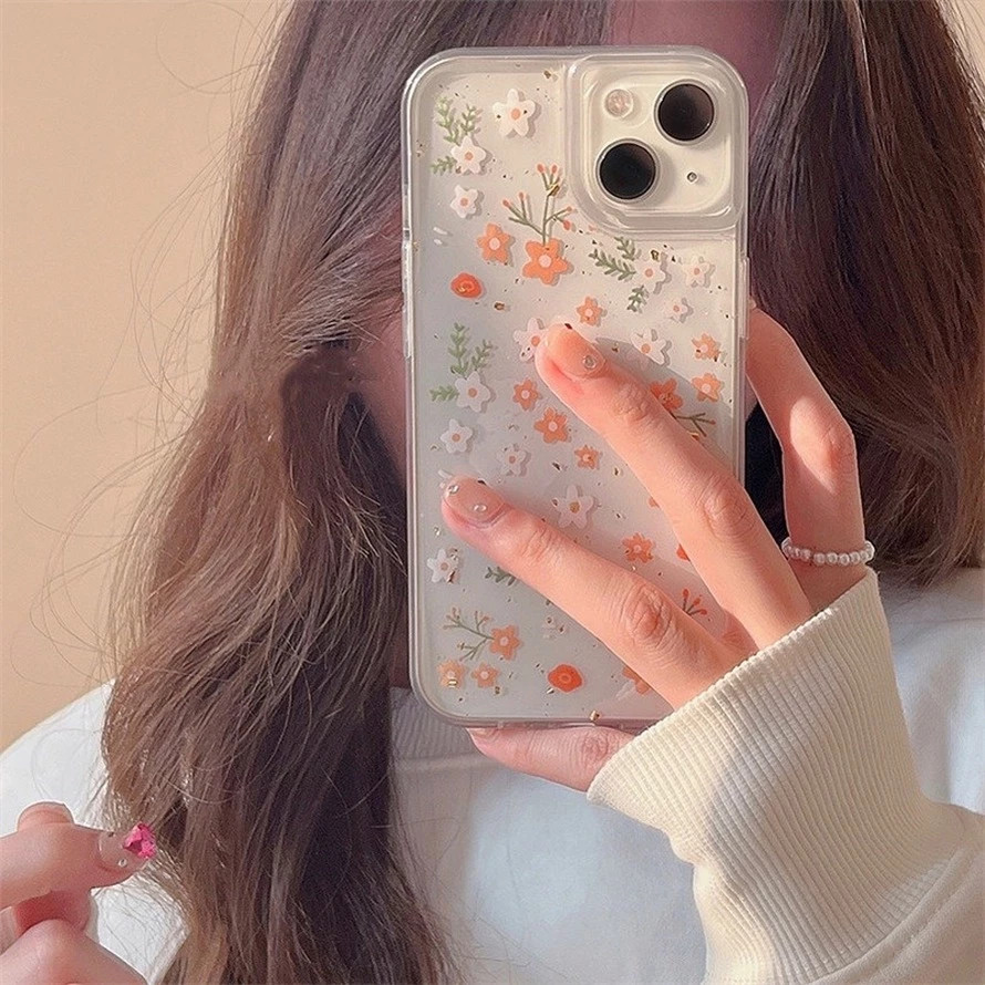 Capinha Capa para Samsung A15 A54 A16 A06 A34 A23 A05 A55 A35 S24 S25 Plus Ultra Flor transparente Anti-impacto
