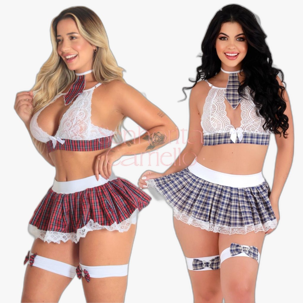 Fantasia Estudante Sex Shop Conjunto Sensual Sexy - TAMANHO UNICO