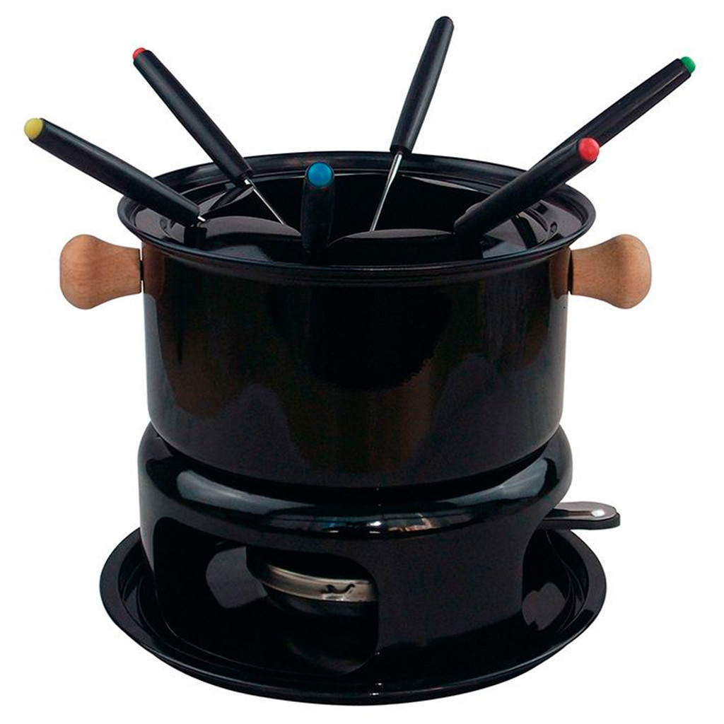 Panela Fondue Monte Verde 11 Peças Preta Aço Inox Ideal Queijo Chocolate Carnes Meridional em Oferta na Shopee