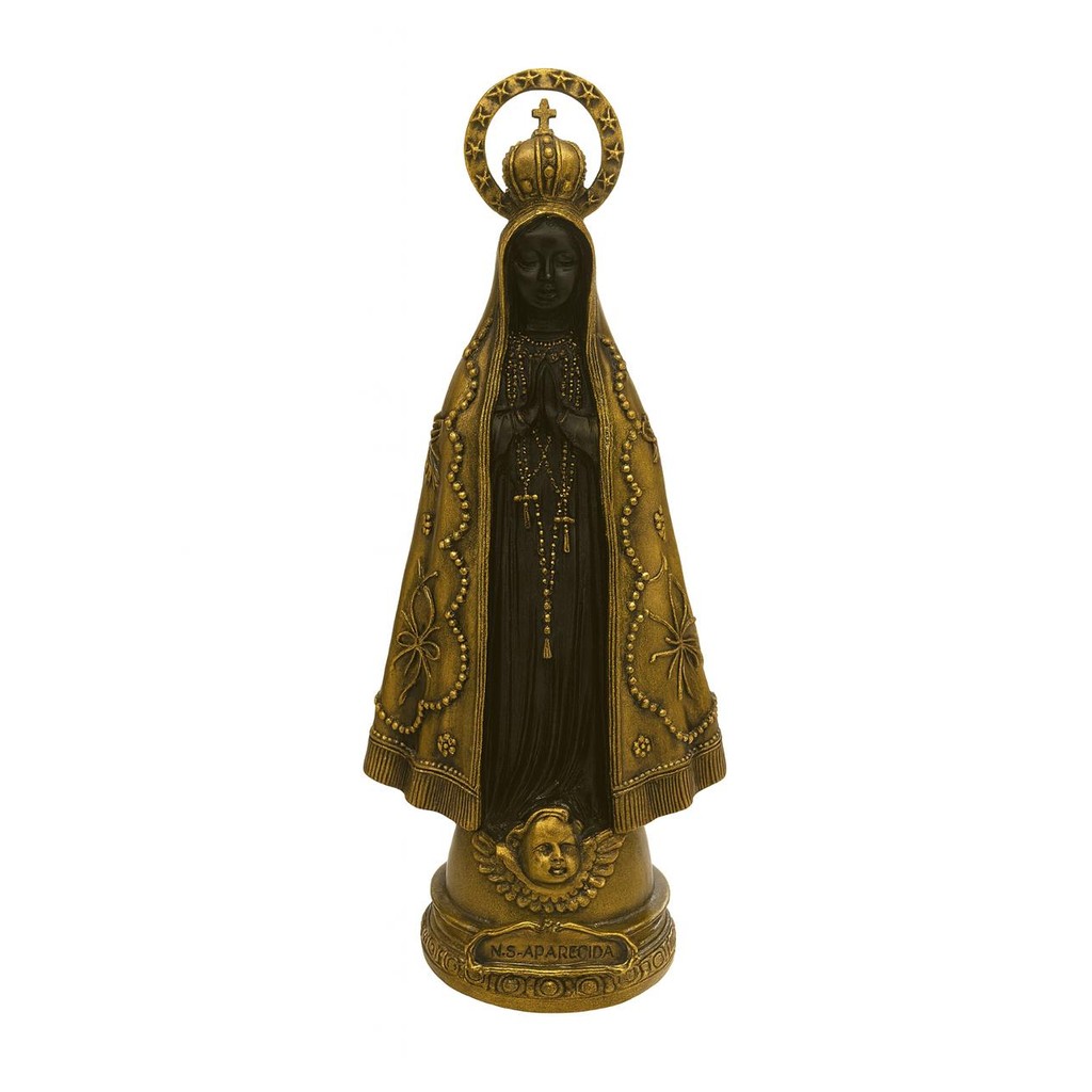 Imagem de Mármore Nossa Senhora Aparecida 30cm Cor Bronze