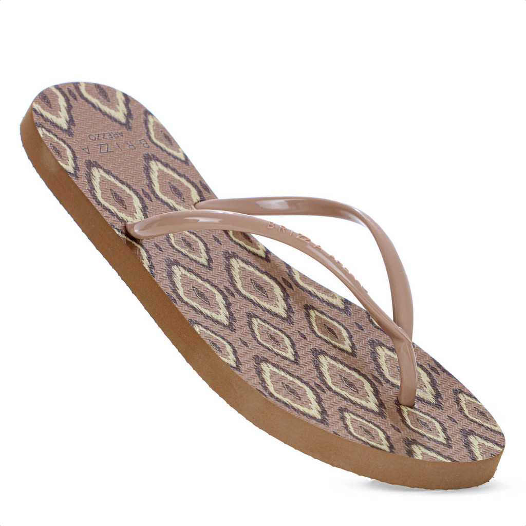 Chinelo Brizza Arezzo Tira Slim Ikat Marrom - Feminino