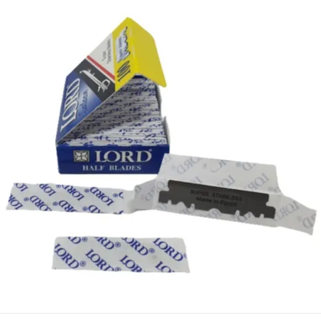 Kit 200 Meia Lâminas Para Barbear Lord Saloon Inox Profissional — imagem 2 de 2