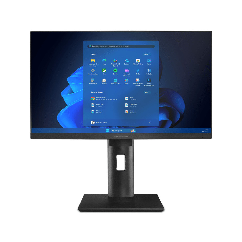 Computador All In One Concórdia Core i3 13100 8GB DDR5  SSD 256GB 23.8'' Full Hd