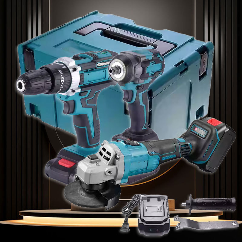 Kit Furadeira / Parafusadeira E Lixadeira / Esmerilhadeira Com 25 Peças E Maleta SH Tools