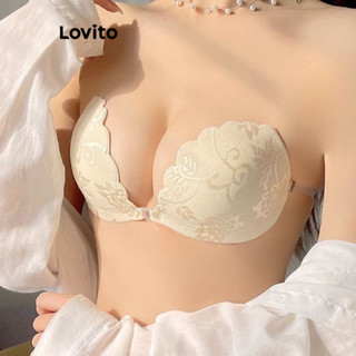 Lovito Lingerie Sem Fio Casual Push Up De Renda E Acessórios Para Mulheres LNL64055 em Oferta na Shopee