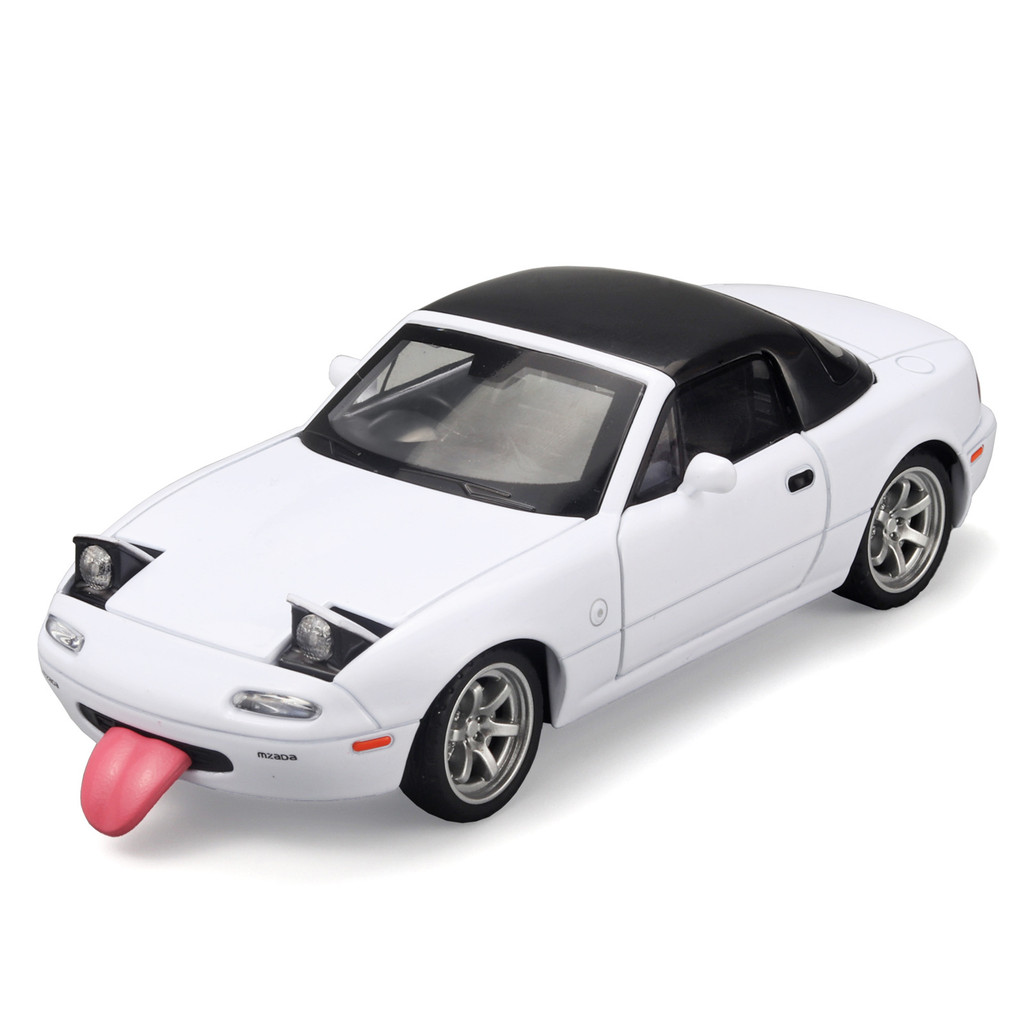 1: 32 Mazda MX5 liga modelo de carro simulação som luz puxar para trás presente ornamentos lote de brinquedos das crianç
