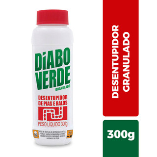 Diabo Verde Desentupidor Granulado P/ Pia Ralo Vaso Canos 300g Privada Ação Rápida Super Potente