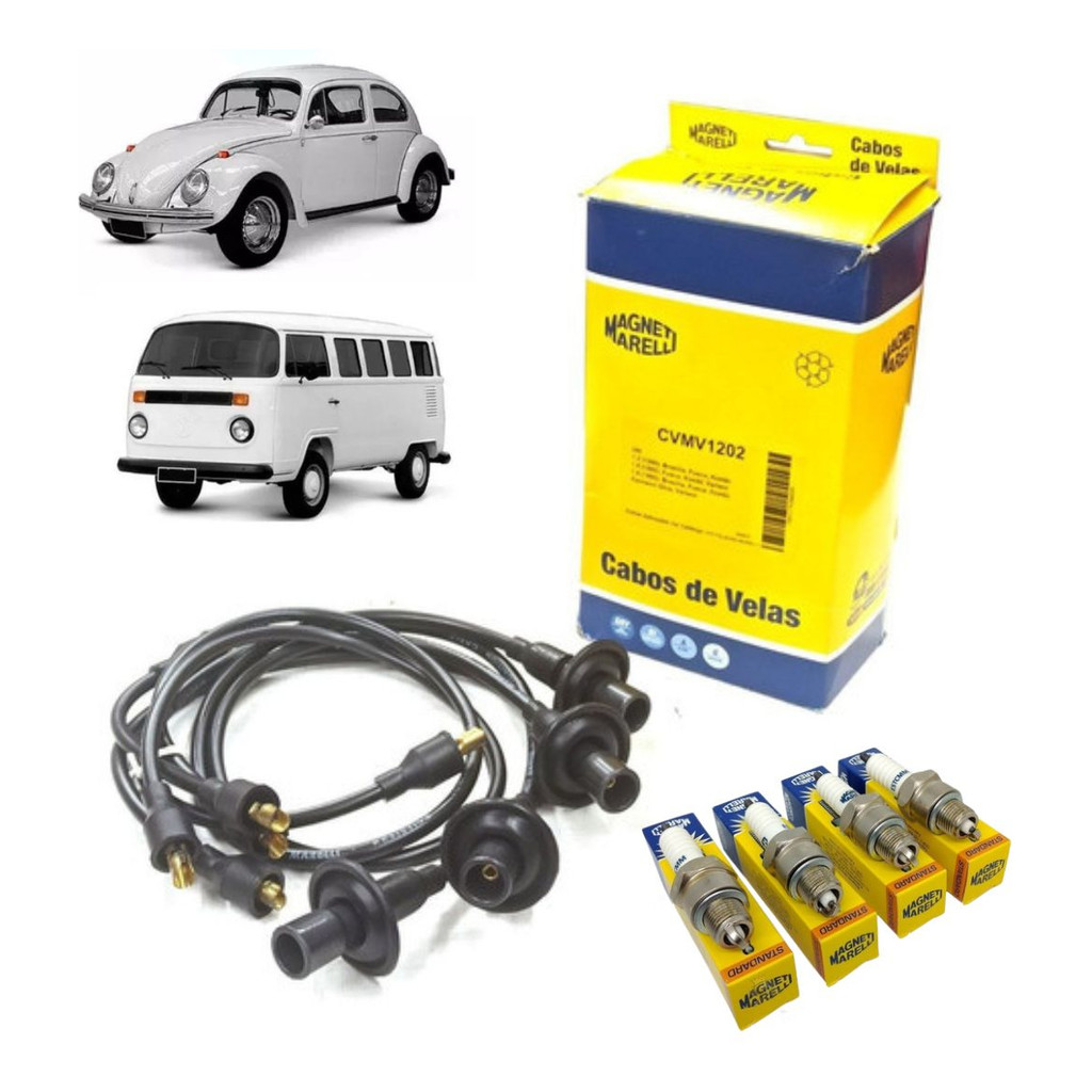 Kit Cabo + Velas Fusca 1300 1500 1.6 Brasilia Kombi 73/97