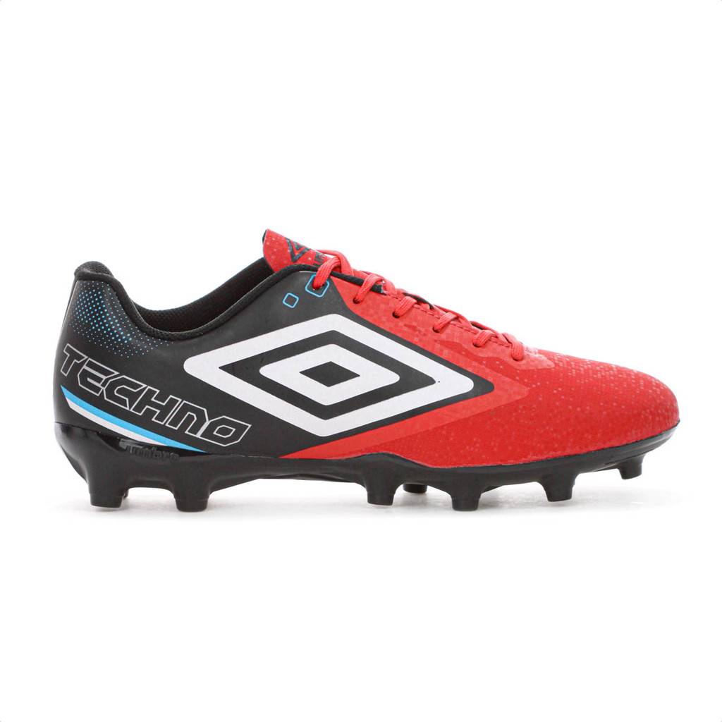 Chuteira Umbro Campo Techno II Vermelho Preto e Azul - Masculino