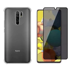 Capa Capinha Anti Impacto Compatível Com Redmi 9 Tela 6,53" E/OU Película 3D Privacidade Anti Spy Espião