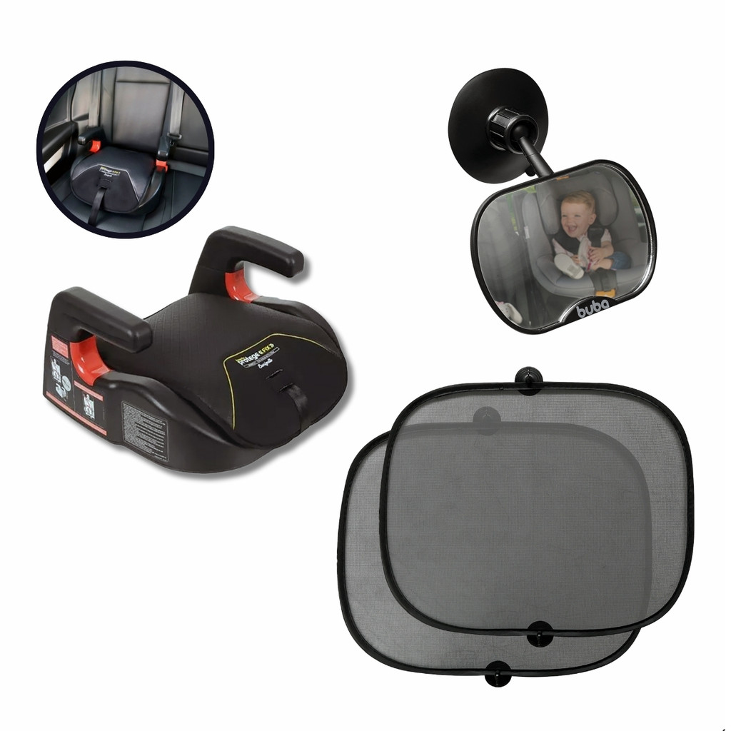 Kit Assento Protege Fix Burigotto com Protetor Solar Itens de Segurança para Passeios de Carro Bebê