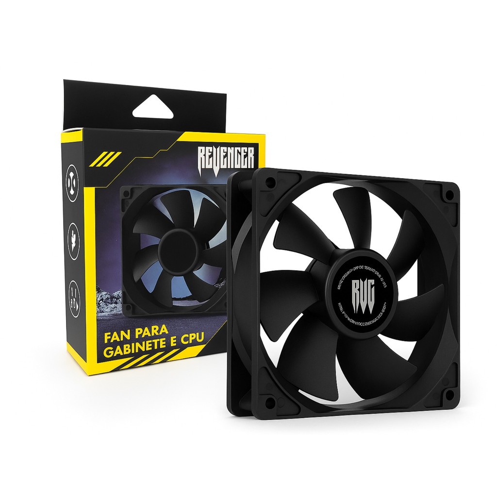 Cooler Fan Ventoinha Gamer 120mm Preto Silencioso 1200rpm