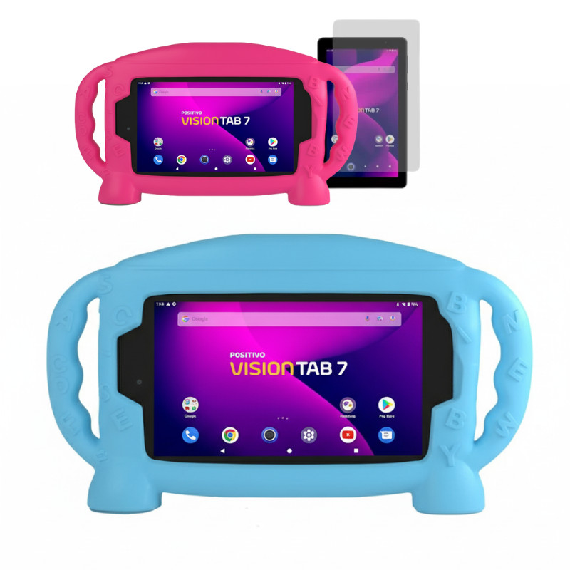 Capa com Alça para Tablet Positivo Vision Tab 7 – Silicone Resistente