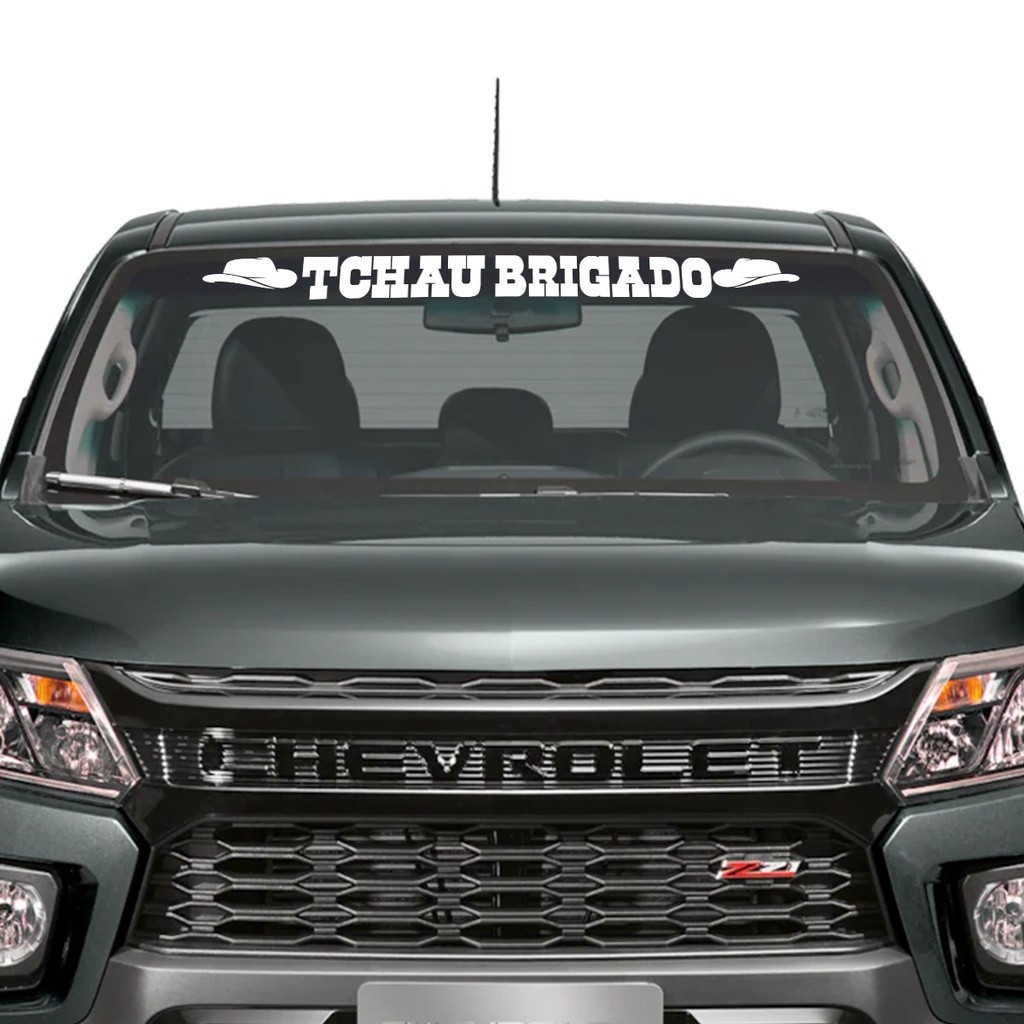 Adesivo Parabrisa Tchau Brigado Carro Caminhonete Sertanejo Roça Estilo Bruto