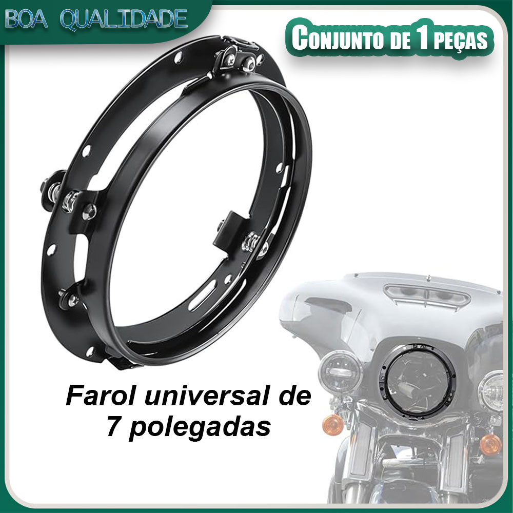1 Unidade Preto Suporte Farol 7 Polegadas Universal Para Jeep Troller Fusca Kombi