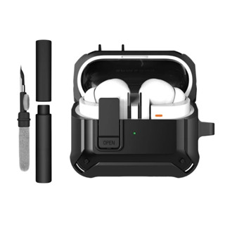 Kit Limpador para Fones e Capa Protetora Nerdcase para Samsung Galaxy Buds 3, 3 Pro, 3 Fe, Resistente Preta em Oferta na Shopee
