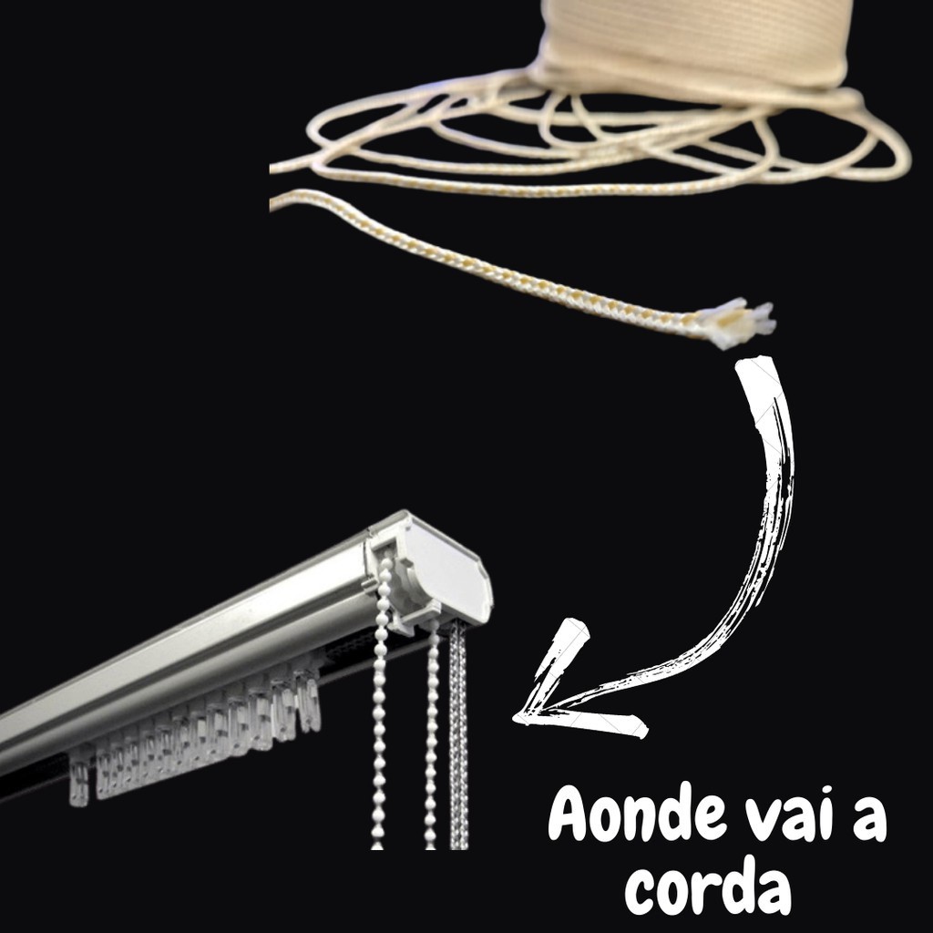 Rolo 35 Metros De Corda Persiana Vertical 2mm Bege Mesclada mecanismo do comando da persiana fio cordão, resistente
