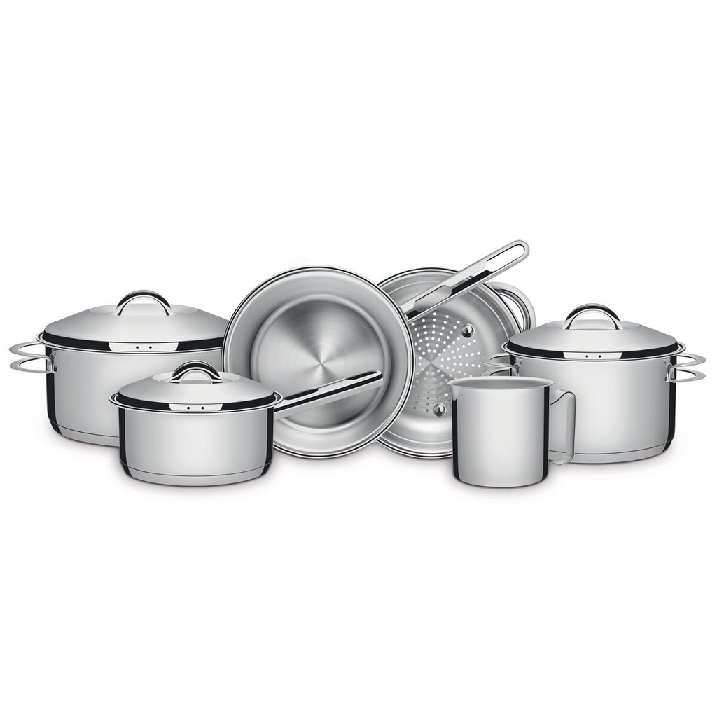 Jogo De Panelas Aço Inox 6pcs Solar Aço Inoxidável Tramontina