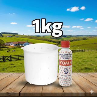 Forma queijo 1kg (Especial e reforçada) + Coalho Líquido Coala 200ml de Queijo Minas Frescal Ricota em Oferta na Shopee