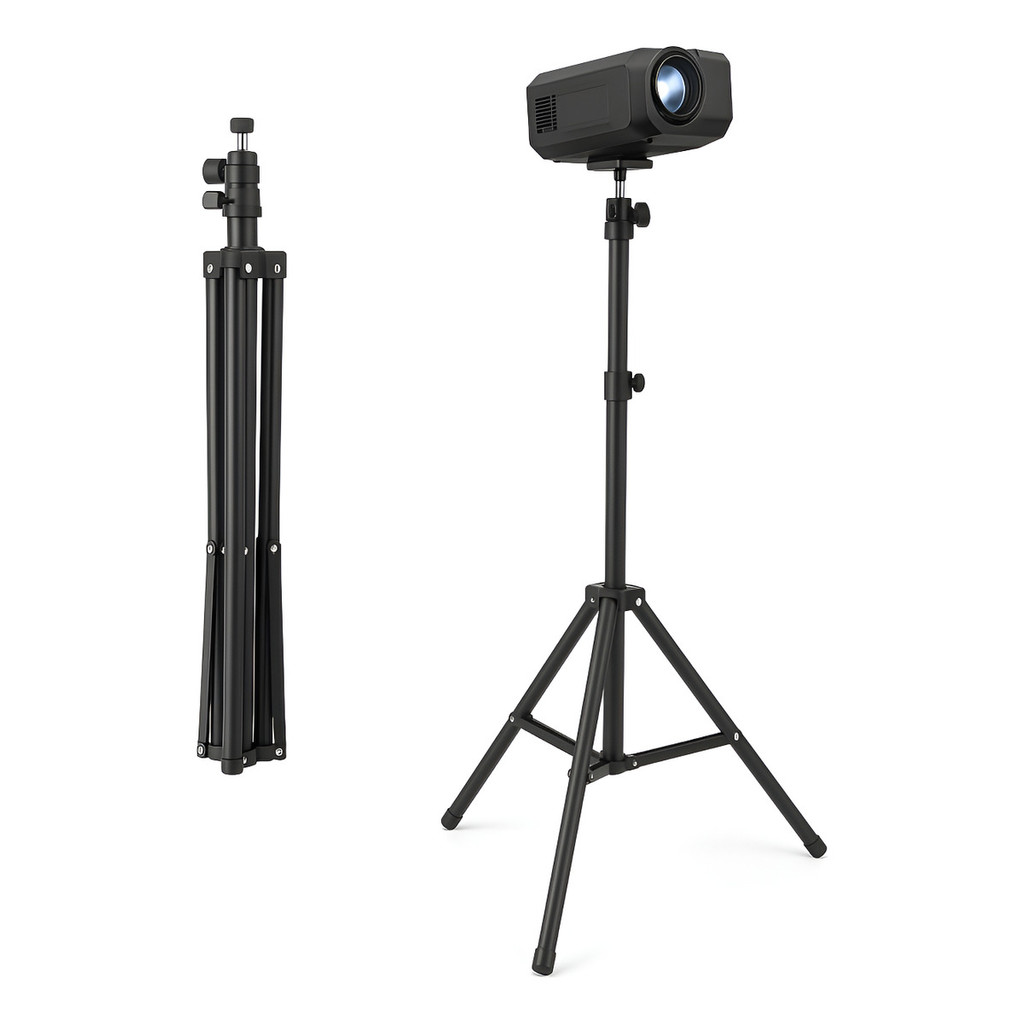 Tripé Universal para Projetor Hy300 Hy320 – Dobrável, Ajustável até 2m, Portátil e Resistente