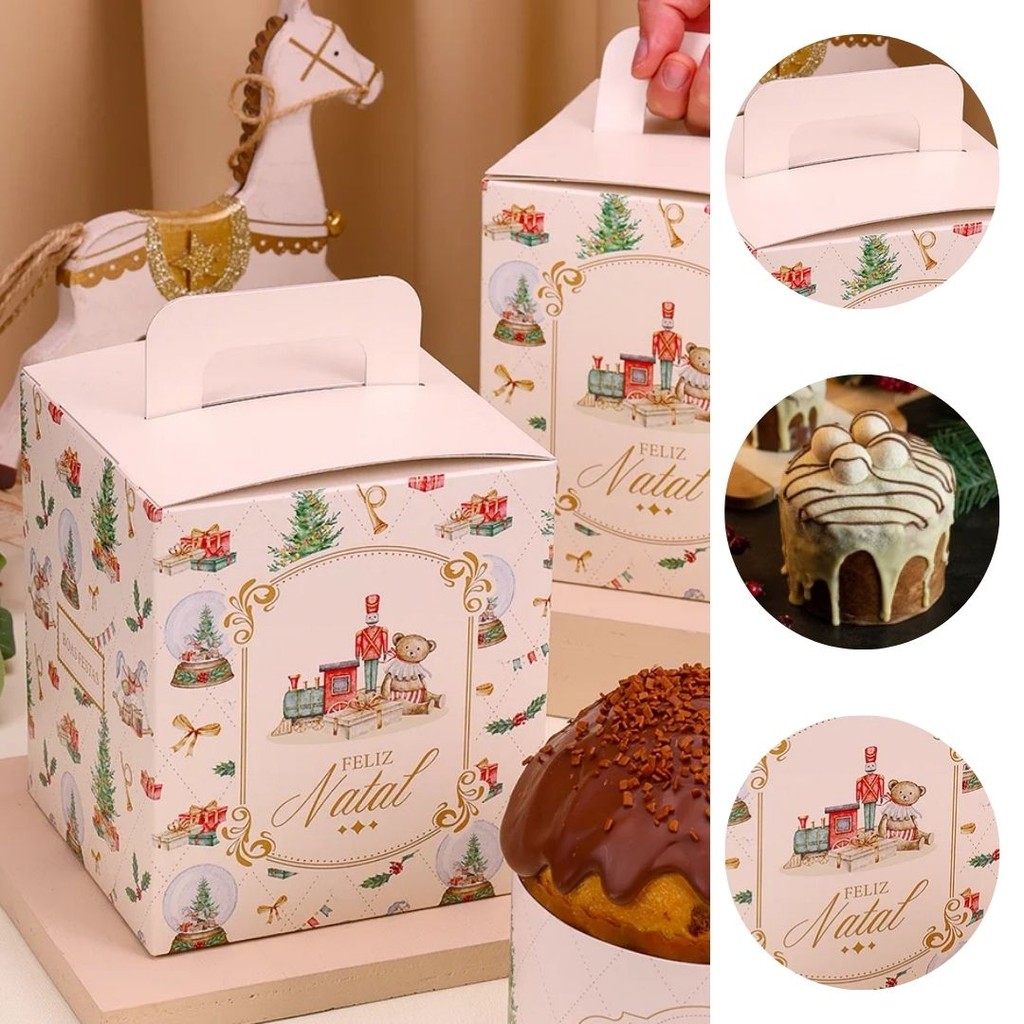 10 CAIXA PARA PANETONE FECHADA 400/500G CANDURA 5298 ( JANGO NATAL 2025 )
