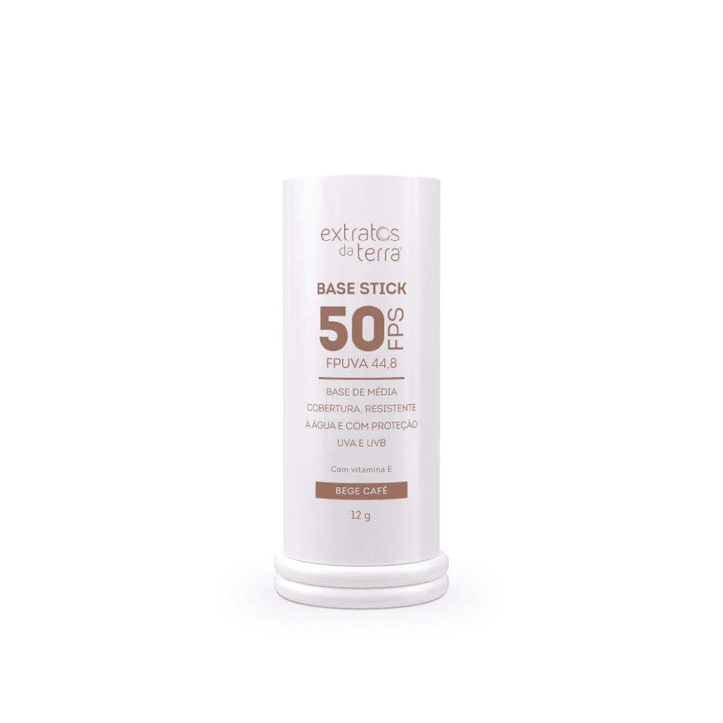 PROTETOR SOLAR BASE STICK FPS 50 - 15g BEGE CAFÉ EXTRATOS DA TERRA