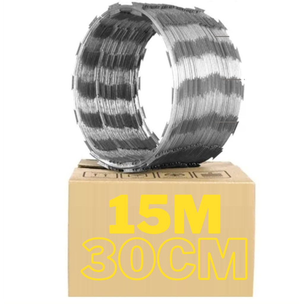 15 Metros Cerca Concertina Simples Galvanizada 30cm em Oferta na Shopee