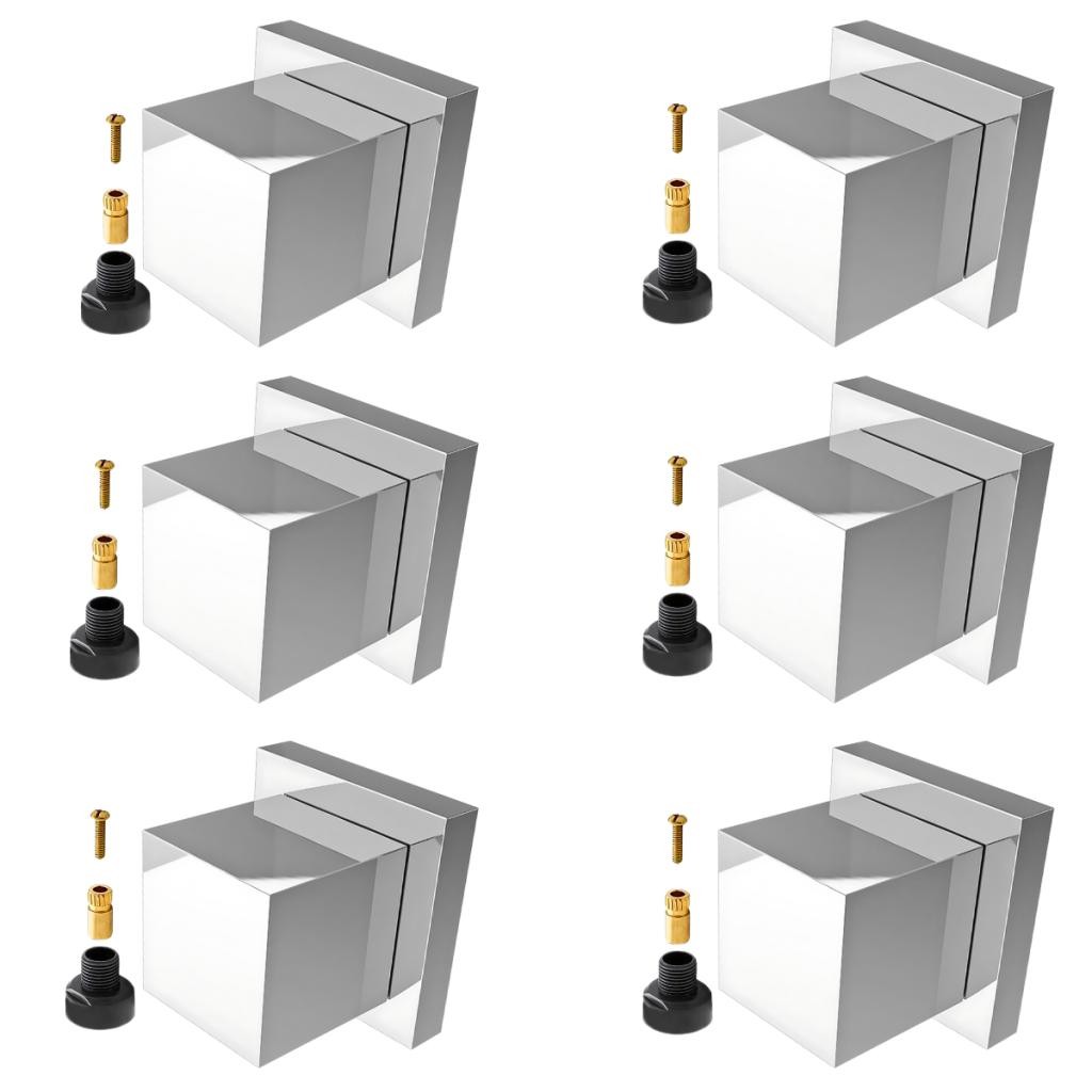 Kit 6 Acabamentos Cromado Metal Registro Banheiro com Conversor Compatível em Registros Deca e Docol em Oferta na Shopee