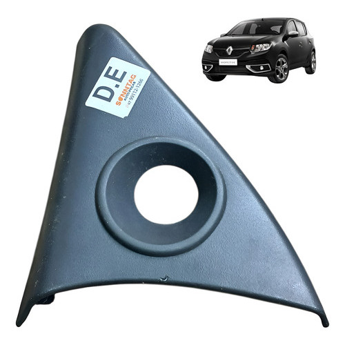 Moldura Esquerdo Retrovisor Renault Sandero 1.6 8v 2016 2019 Cinza