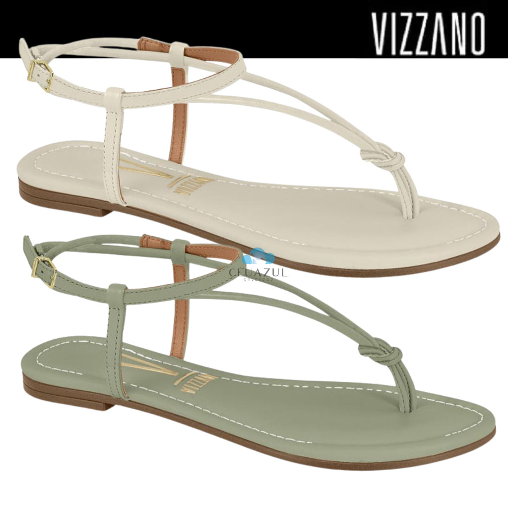 Sandália Vizzano Feminina Rasteira Conforto Tira Nó Delicada em Oferta na Shopee