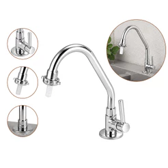 Torneira Bica Móvel Mesa Tanque Metal Com Bico Área Externa Jardim Lavanderia Link Cromada 1/4 Volta