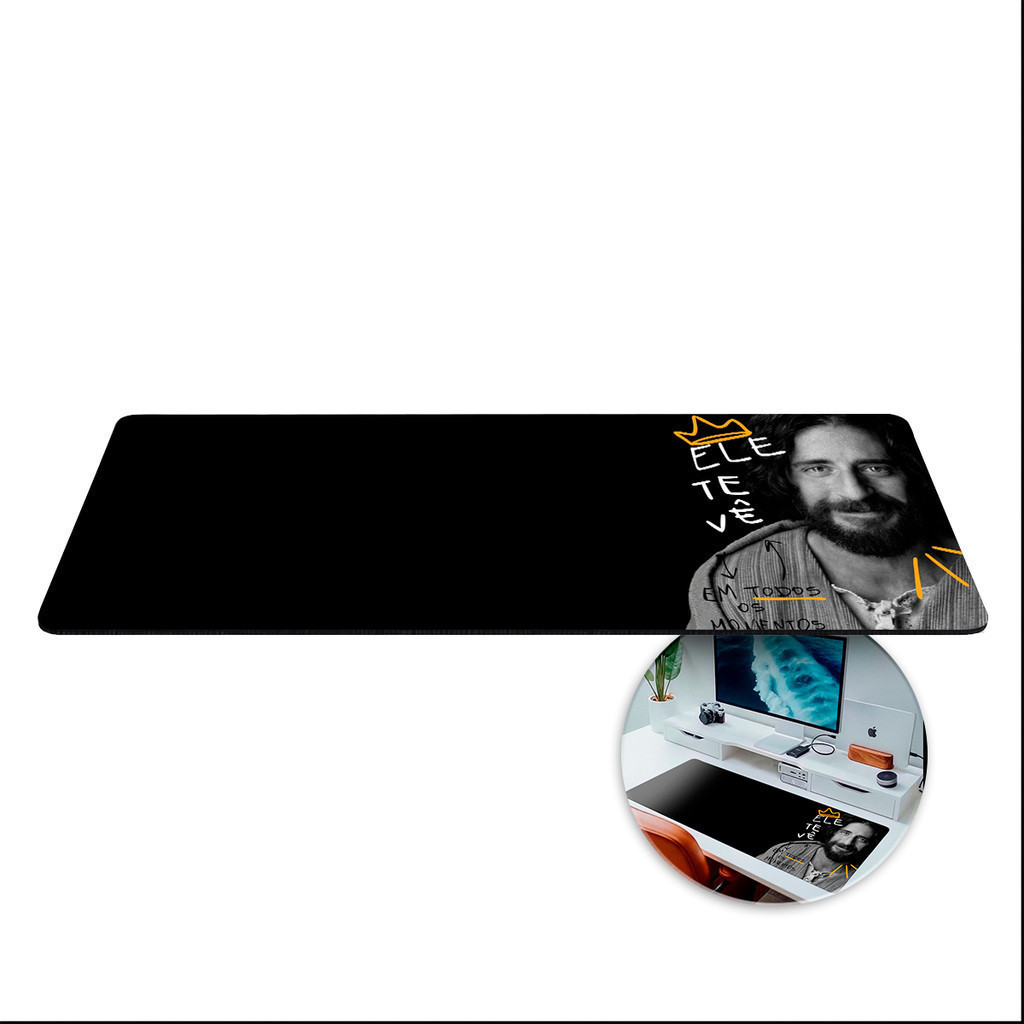 MousePad Grande 80x30 Jesus The Chosen Série Cristã Estampa Mouse Pad Grande RGB