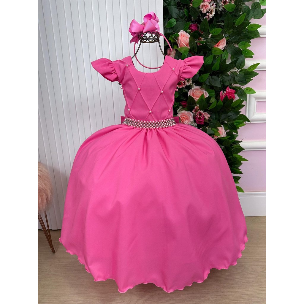 Vestido Exclusivo Ysa Kids Ariane Longo Rosa Chiclete