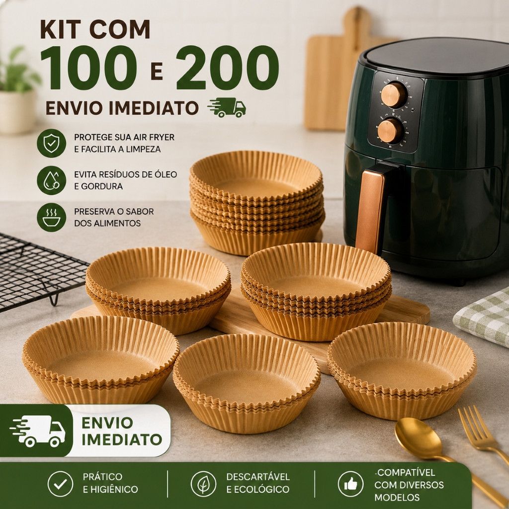 Forma De airfryer Papel Descartável Papel Manteiga Redondo Antiaderente Papel 50,100,150,200 unidades