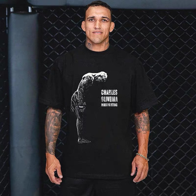 Venda Quente Verão Masculino Novo 100 % Algodão Premium Esportes Lazer Luta Boxe Treinamento Camisa Casual 0615