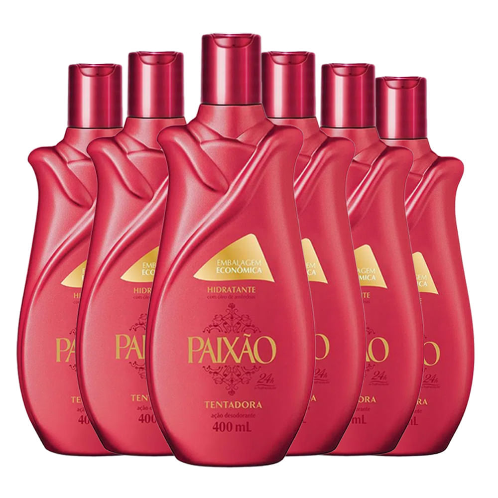 Kit Creme Hidratante Corporal Paixão Tentadora 400ml - 6 Unidades