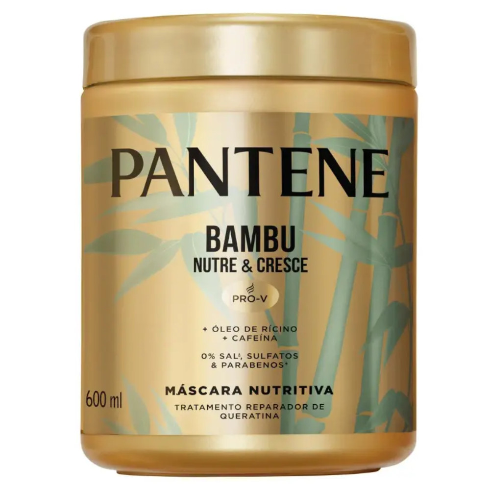 Máscara Nutritiva Bambu Nutre e Cresce Pro-V + Óleo de Rícino + Cafeína Pantene 600ml