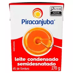 Leite Condensado Piracanjuba Tetra Pack 270g - Embalagem com 27 Unidades