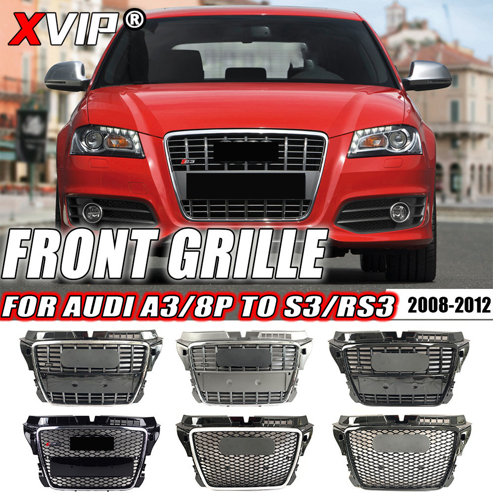 XVIP Grade ABS De Alta Qualidade , Guarnição Cromada , Adequada Para Audi A3 8P 2008-2012 A S3/RS3 Estilo Prata E Preto