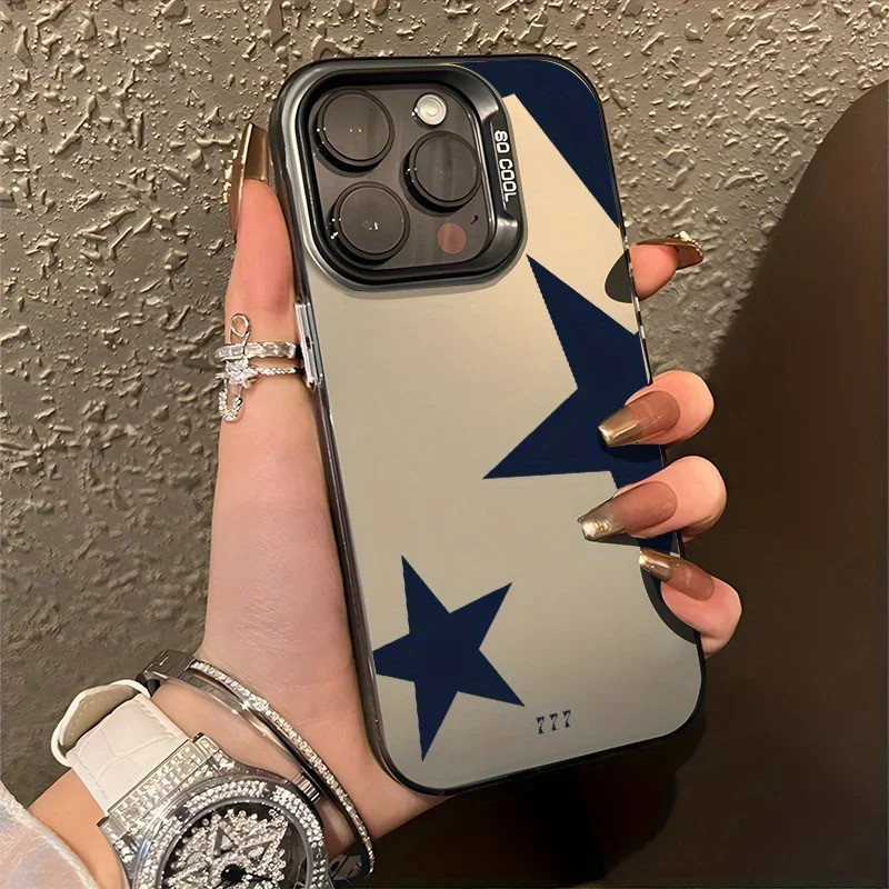 Capa de Telefone com Número de Anjo da Sorte New Stars para iPhone 16 15 14 13 12 11 Mini Pro Max X XR XSMAX 8 7 Plus, à