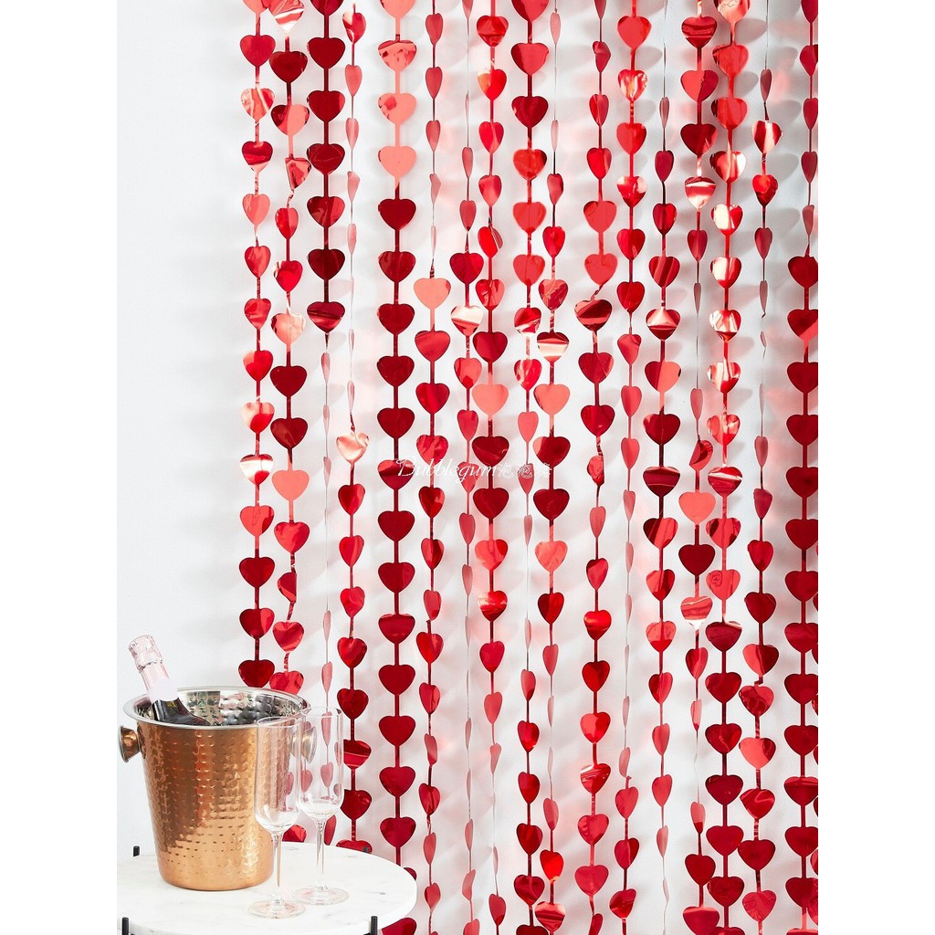 Proposta do dia dos namorados aniversário amor chuva seda porta cortina balão fita fundo decoração do quarto de casament