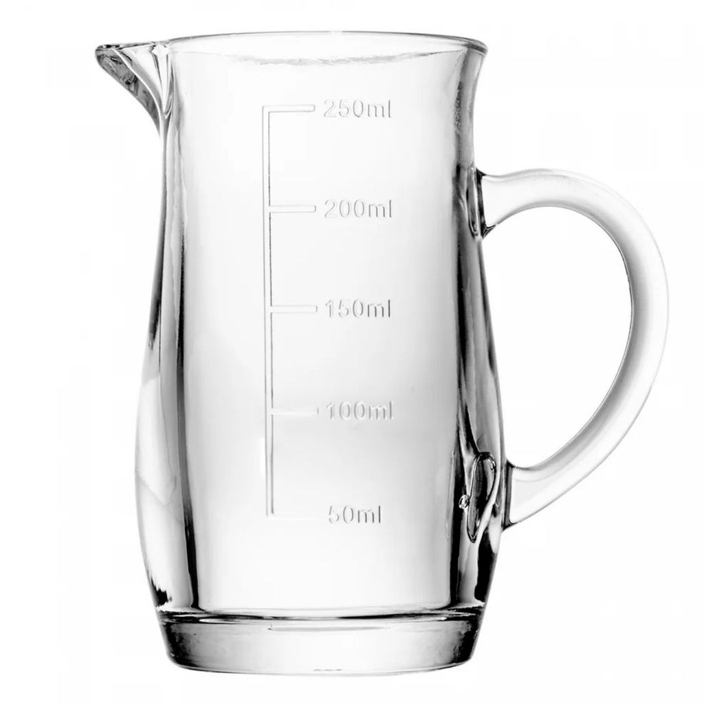 JARRA MEDIDORA 250ML CRISTAL ECOLOGICO VIDRO ALÇA BICO LYOR