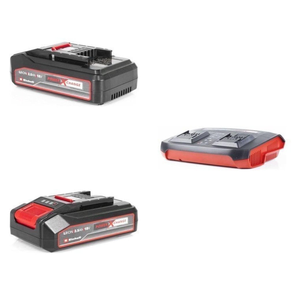 Kit 1 Bateria Power-X-Change 18V 2,5 Ah Li e Carregador Duplo 3AH Power X-Twincharger 3A Bivolt Preto Einhell