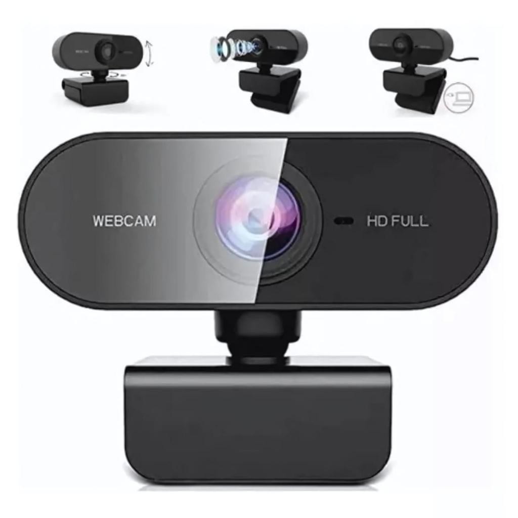 Webcam Full HD 1080p com Microfone Embutido USB, Câmera para PC e Notebook, Home Office, Envio Rápido