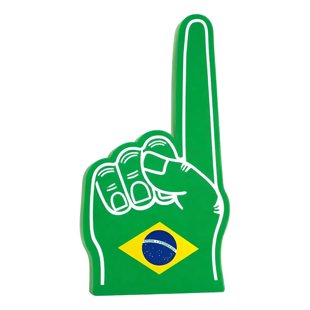 Dedo De Espuma Brasil Torcedor Copa Do Mundo Patriota Festa Verde E Amarelo Brasil