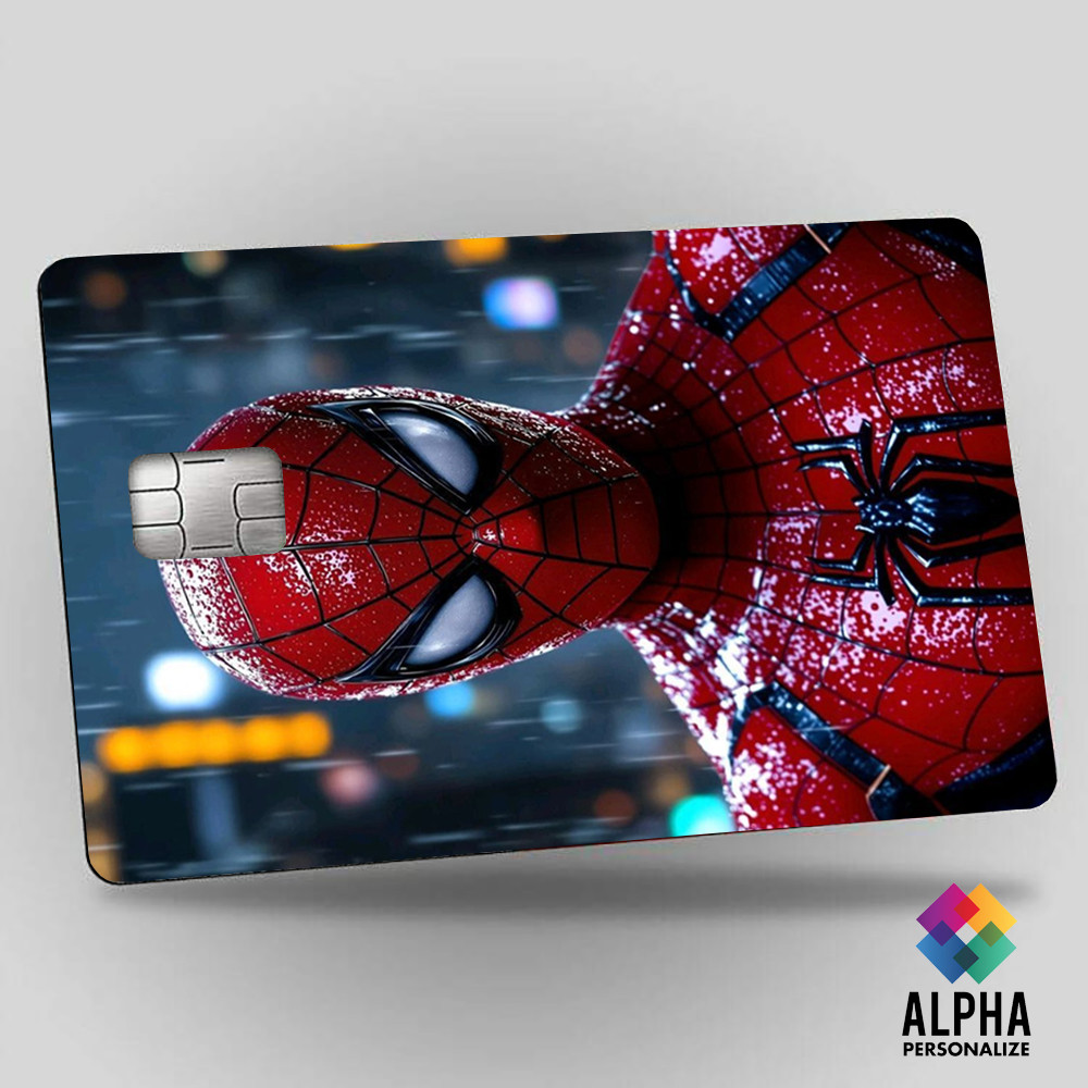 Personalize seu cartão com adesivo Spider-Man – design incrível e resistente!