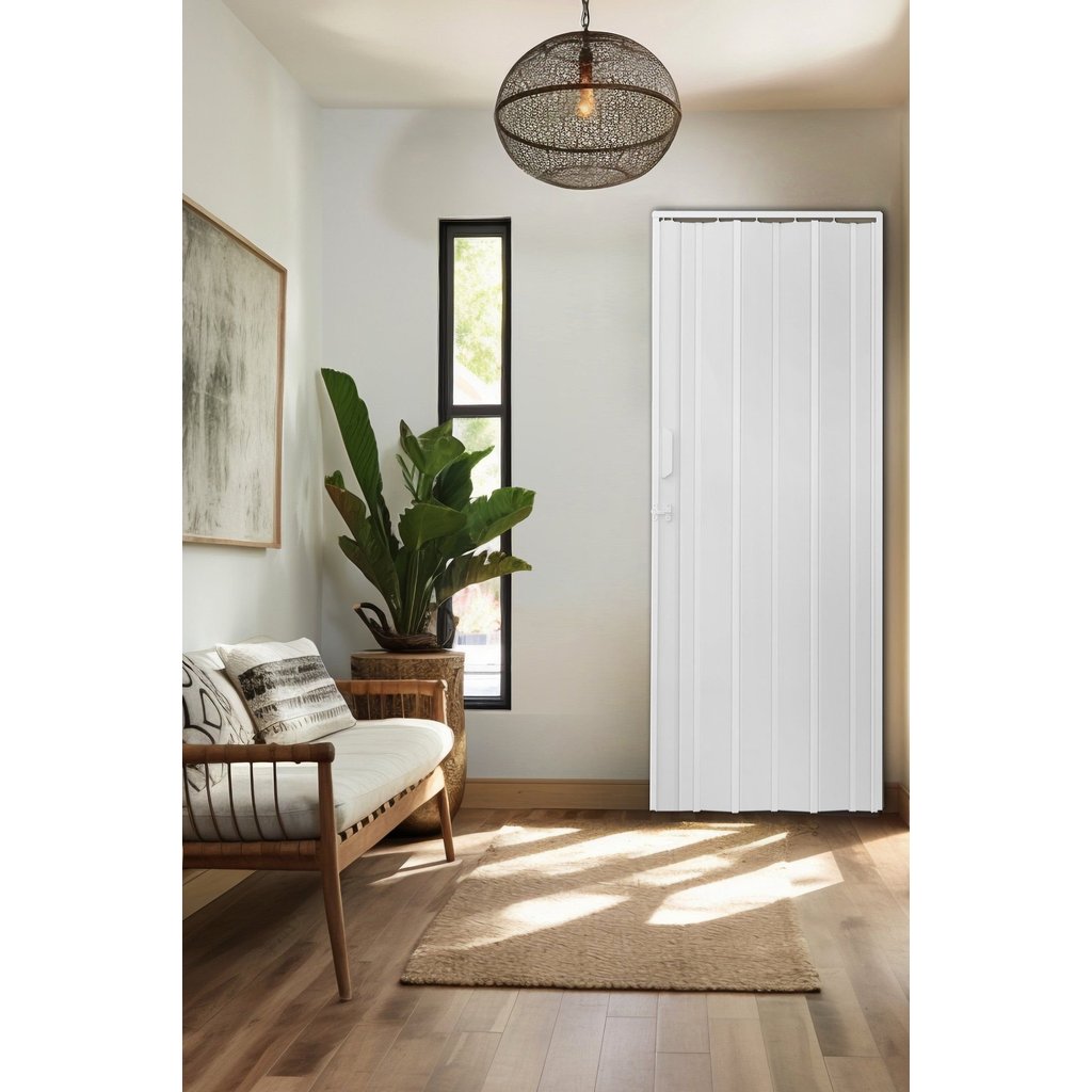 Porta Sanfonada de PVC 210x105cm Bariri Gelo Gelo